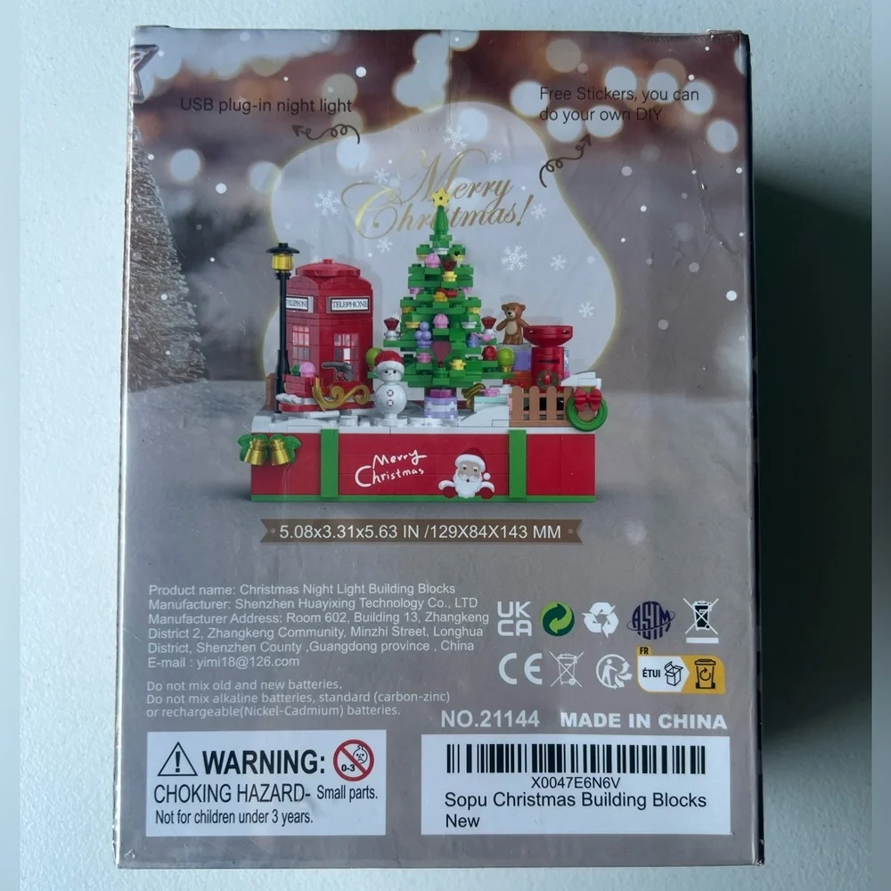 Christmas Building Block Set with Tree and Snowman